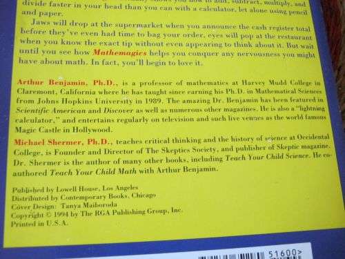 MATHEMAGICS - HOW TO LOOK LIKE A GENIUS WITHOUT REALLY TRYING - ARTHUR BENJAMIN ....