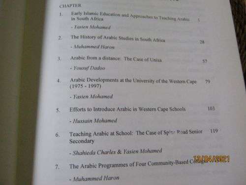 THE TEACHING OF ARABIC IN SOUTH AFRICA - HISTORY AND METHODOLOGY - EDITED BY YASIEN MOHAMED