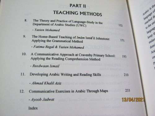 THE TEACHING OF ARABIC IN SOUTH AFRICA - HISTORY AND METHODOLOGY - EDITED BY YASIEN MOHAMED