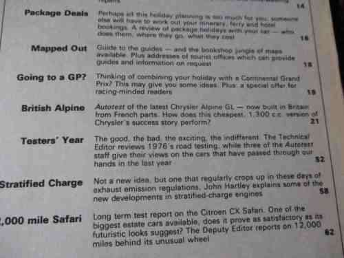 AUTOCAR MAGAZINE 1 JANUARY 1977 ( CHRYSLER ALPINE, CITROEN CX SAFARI )