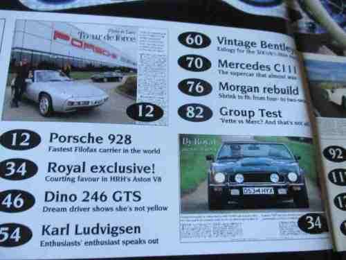 THOROUGHBRED & CLASSIC CARS MAGAZINE DEC 1995 ( FORD CORTINA GT, PORSCHE 928, FERRARI DINO, MORGAN )