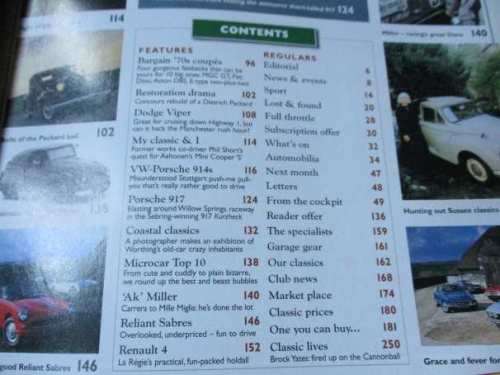 CLASSIC & SPORTS CAR MAY 2002 ( DODGE VIPER, PORSCHE, RENAULT 4, RELIANT SABRE, MINI COOPER )
