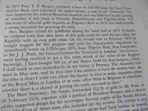 SOUTH AFRICA'S FIRST GOLD COIN - RESEARCH ON THE BURGERS DIES AND BURGERSPOND 1874 - MATTHY EST...