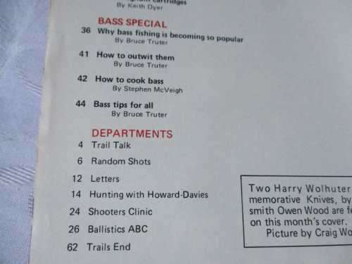 SA MAN / MAGNUM MAGAZINE OCTOBER 1982 ( HARRY WOLHUTER KNIVES, BASS FISHING )