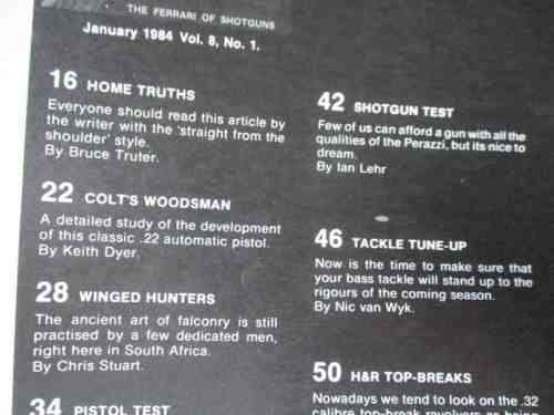 SA MAN / MAGNUM MAGAZINE JAN 1984 ( FALCONRY,