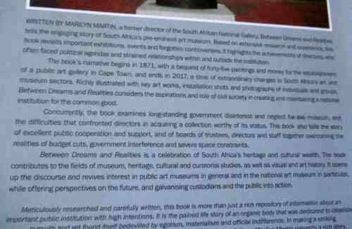 BETWEEN DREAMS AND REALITIES - A HISTORY OF THE SOUTH AFRICAN NATIONAL GALLERY 1871 - 2017 - MARILYN