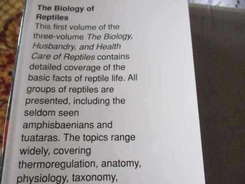 THE BIOLOGY,  HUSBANDRY AND HEALTH CARE OF REPTILES - VOLUME 1 - THE BIOLOGY OF REPTILES - LOWELL