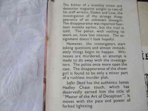 SAFER DEAD - JAMES HADLEY CHASE ( FIRST EDITION )