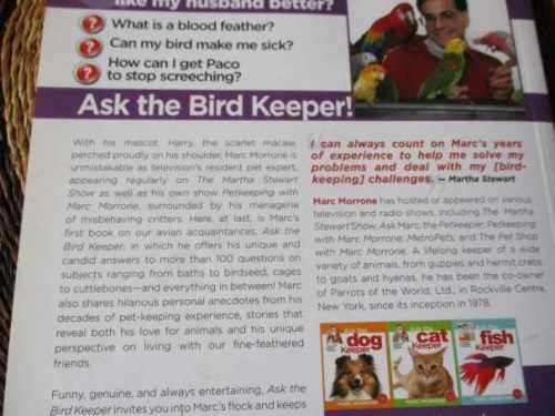 ASK THE BIRD KEEPER - MARC MORRONE