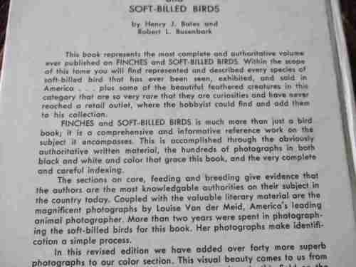 FINCHES AND SOFT-BILLED BIRDS - HENRY BATES AND ROBERT BUSENBARK