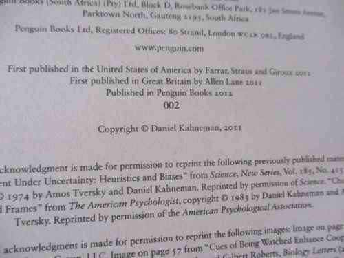 THINKING FAST AND SLOW - DANIEL KAHNEMAN