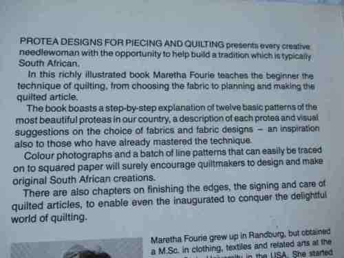 PROTEA DESIGNS - FOR PIECING & QUILTING - MARETHA FOURIE