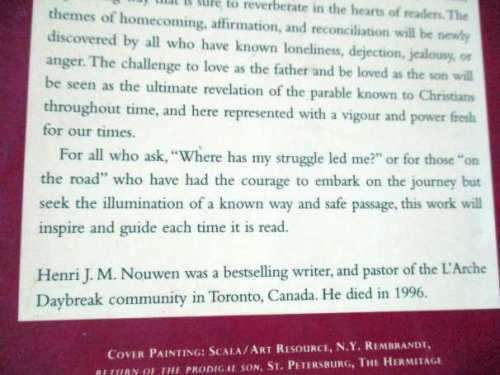 THE RETURN OF THE PRODIGAL SON - A STORY OF HOMECOMING - HENRI J M NOUWEN