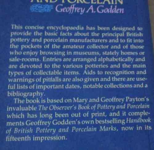 THE CONCISE GUIDE TO BRITISH POTTERY AND PORCELAIN - GEOFFREY A GODDEN