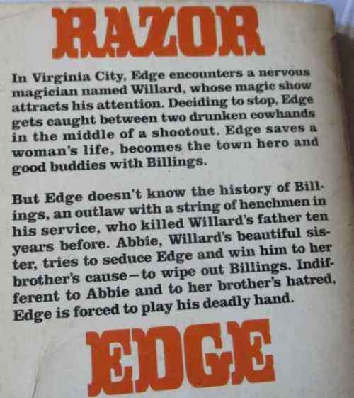 EDGE - NO 32 - THE FRIGHTENED GUN  - GEORGE G GILMAN ( WESTERN )