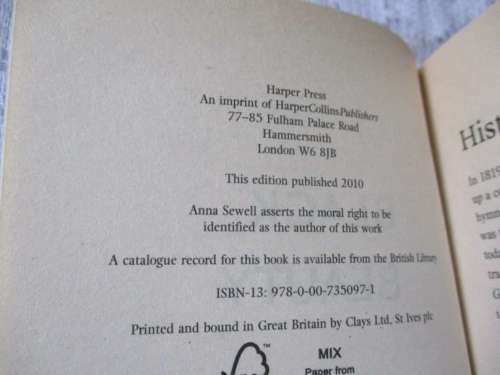 BLACK BEAUTY - ANNA SEWELL - COLLINS CLASSICS