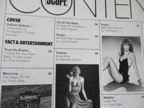 SCOPE MAGAZINE 15 FEBRUARY 1980 ( MG SPORTS CAR S.A., NATALIE SNYMAN )