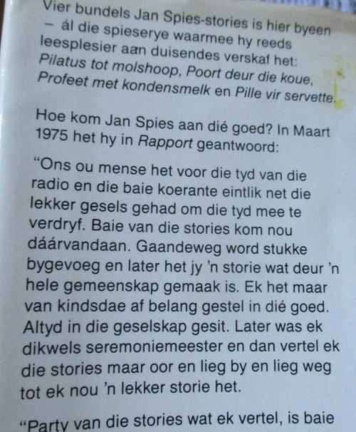SPIESERYE - VERSAMELDE VERTELLINGS - JAN SPIES