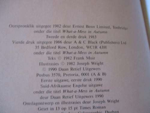 BOLLIE-BLAPS IN DIE HERFS - FRANK MUIR