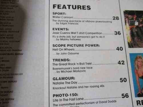 SCOPE MAGAZINE 11 AUG 1989 ( JOSE CUERVO WET T-SHIRT COMPETITION S.A., JOHANNES KERKORREL