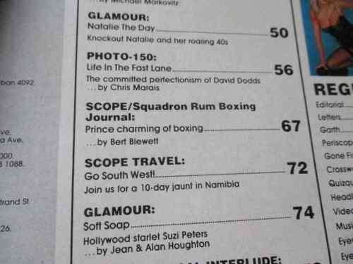 SCOPE MAGAZINE 11 AUG 1989 ( JOSE CUERVO WET T-SHIRT COMPETITION S.A., JOHANNES KERKORREL