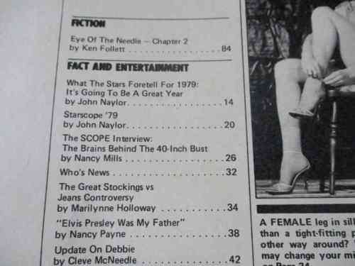 SCOPE MAGAZINE 29 DEC 1978 ( RAQUEL WELCH, SCOPE GIRL OF THE YEAR CALENDER, DEBBIE COETZEE, SHARKS )