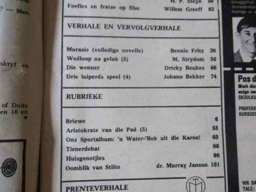 HUISGENOOT TYDSKRIF 19  FEBRUARIE 1971 ( BETTYSBAAI BRAND, TRANSKEI, TANI DE LANGE, BOESMANS )