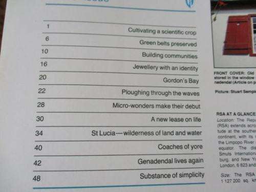 SA PANORAMA MAGAZINE MARCH 1989 ( JUNE te WATER SCULPTOR, GENADENDAL, BELHAR, GORDON`S BAY )