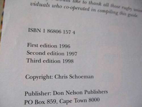 WHO`S WHO OF SOUTH AFRICAN RUGBY 1998 / 1999 - EDITOR CHRIS SCHOEMAN