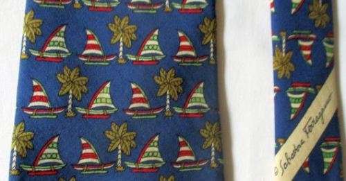 ATTRACTIVE - SAILING SHIPS & PALM TREES   - TIE