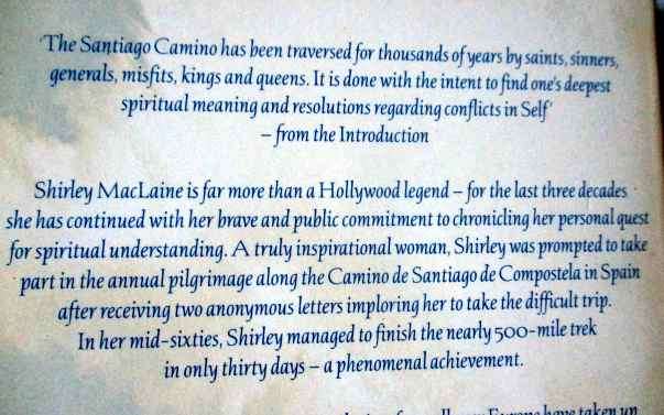 THE CAMINO - A PILGRIMAGE OF COURAGE - SHIRLEY MacLAINE