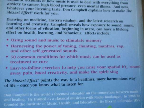 THE MOZART EFFECT - TAPPING THE POWER OF MUSIC TO HEAL THE BODY .... - DON CAMPBELL