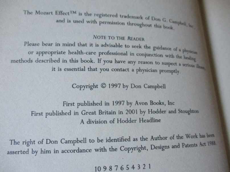 THE MOZART EFFECT - TAPPING THE POWER OF MUSIC TO HEAL THE BODY .... - DON CAMPBELL