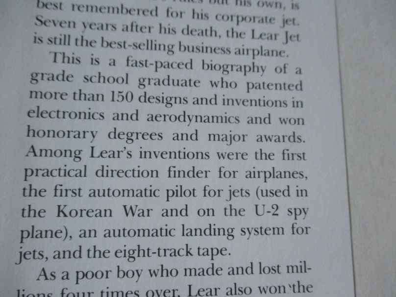 STORMY GENIUS - THE LIFE OF AVIATIONS MAVERICK BILL LEAR - RICHARD RASHKE