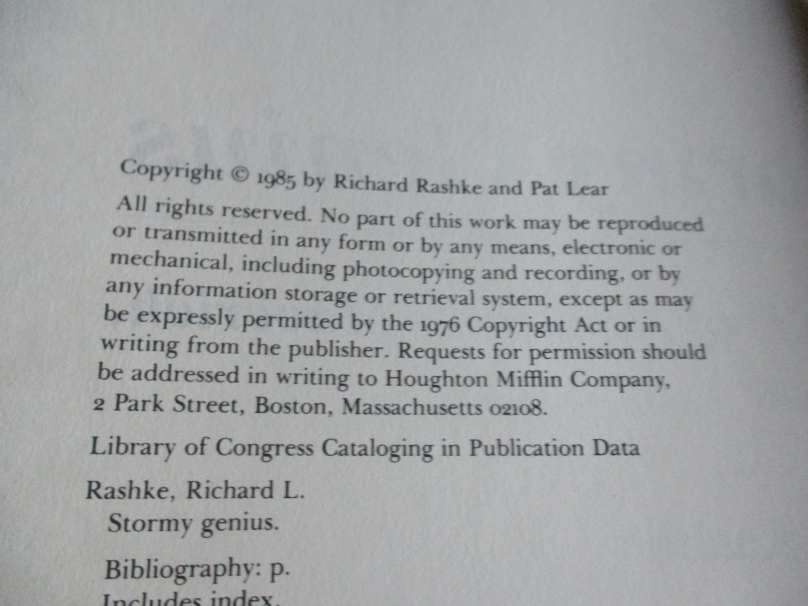 STORMY GENIUS - THE LIFE OF AVIATIONS MAVERICK BILL LEAR - RICHARD RASHKE