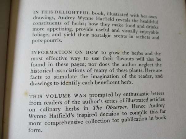 PLEASURES OF HERBS - AUDREY WYNNE HATFIELD