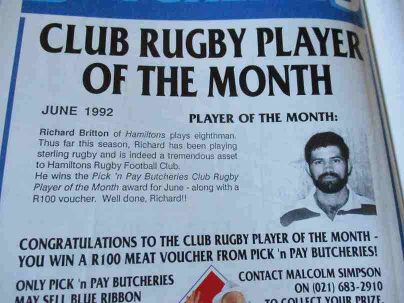 WP vs EP 4 JULY 1992 - RUGBY PROGRAMME