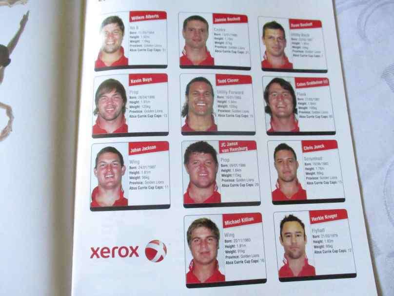 LIONS vs WP 10 OCTOBER 2008  - RUGBY PROGRAMME