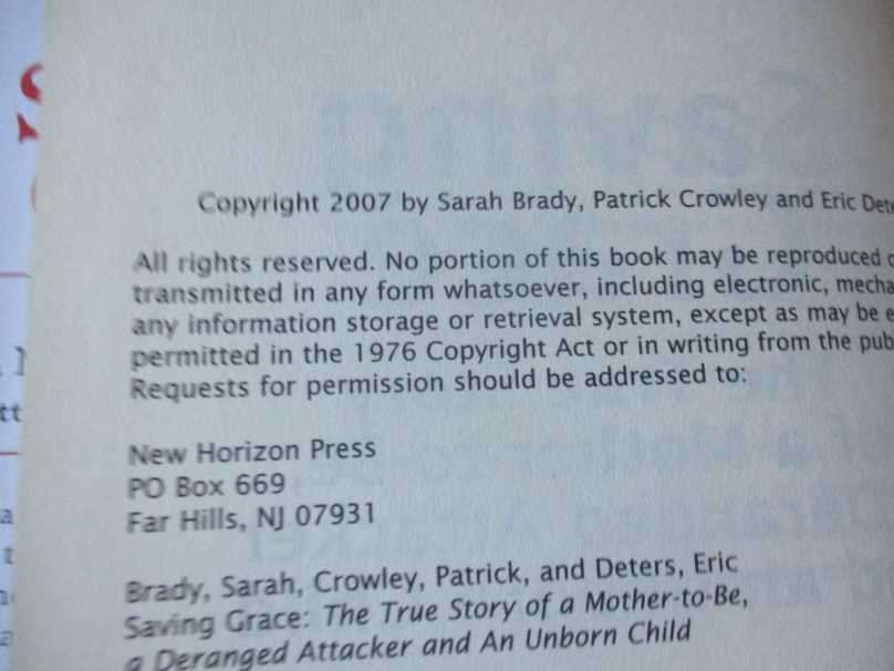 SAVING GRACE - THE TRUE STORY OF A MOTHER-TO-BE, A DERANGED ATTACKER AND AN UNBORN CHILD - SARAH B..