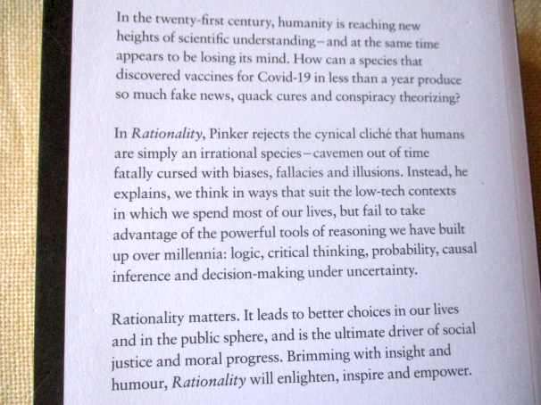 RATIONALITY - WHAT IT IS, WHY IT SEEMS SCARCE, WHY IT MATTERS - STEVEN PINKER