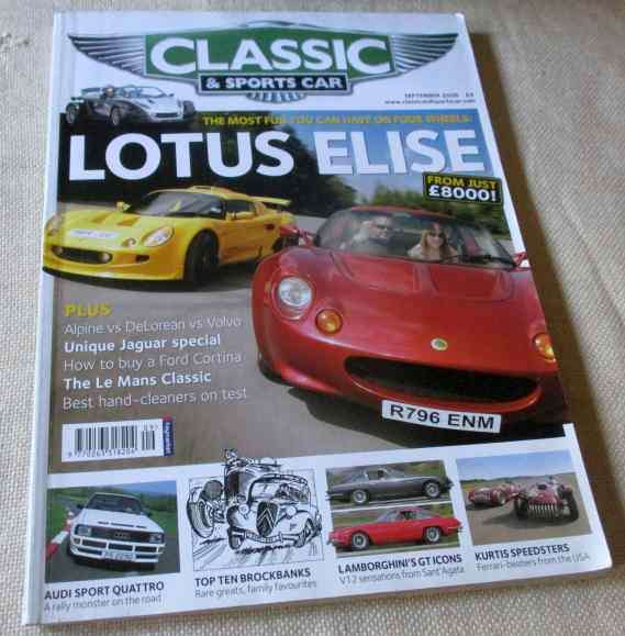 CLASSIC & SPORTS CAR MAGAZINE SEPTEMBER 2006 ( LOTUS ELISE, AUDI QUATTRO, FORD CORTINA , JAGUAR )