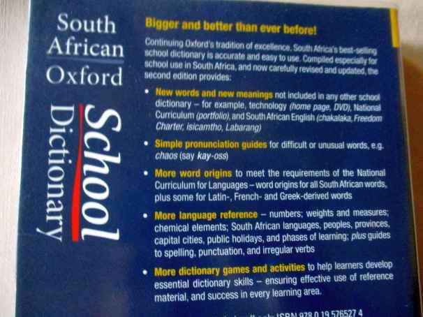 SOUTH AFRICAN OXFORD SCHOOL DICTIONARY ( 2ND EDITION )