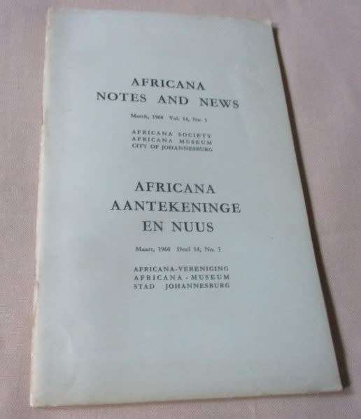 AFRICANA AANTEKENINGE EN NUUS / AFRICANA NOTES AND NEWS MARCH 1960