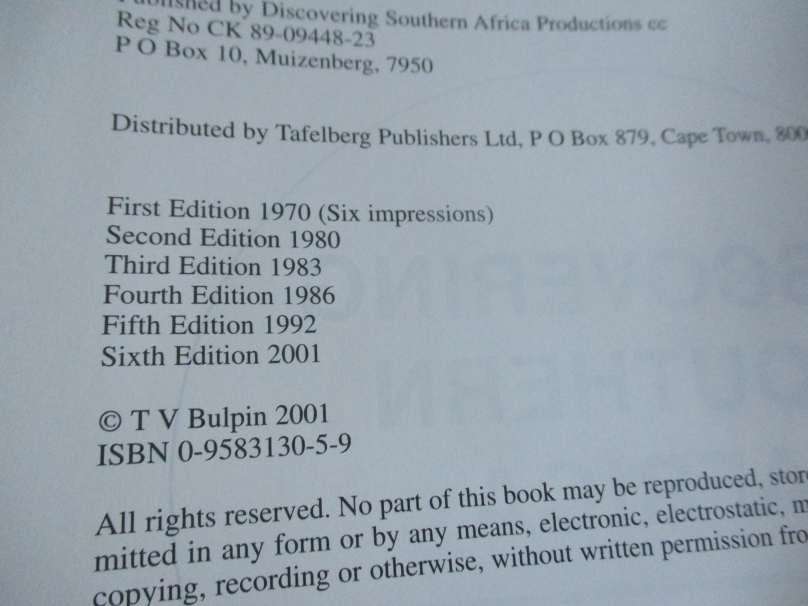 DISCOVERING SOUTHERN AFRICA - T.V. BULPIN