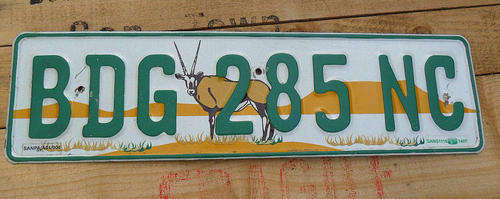 OLD S.A. METAL NUMBERPLATE