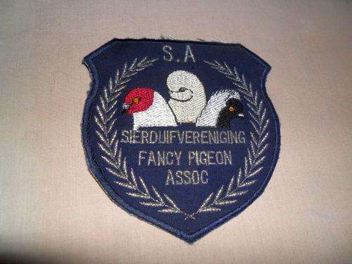 OLD S.A. FANCY PIGEON / SIERDUIF VERENIGING BADGE / PATCH