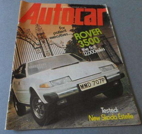 AUTO CAR 20 AUG 1977 ( ROVER 3500 , SKODA ESTELLE , FORD THUNDERBIRD )