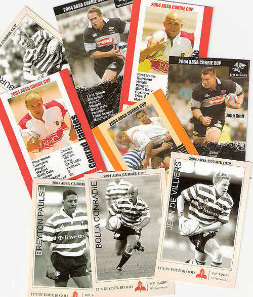 COLLECTORS CARDS - FAVOURITE S.A. RUGBY PLAYERS