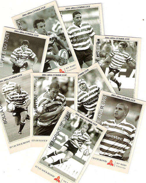 W.P. RUGBY COLLECTORS CARDS x 9