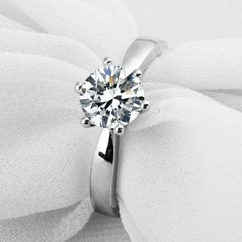 1.0CT ROUND CUT SONA NSCD DIAMOND RING IN SOLID 925 STERLING SILVER & PLATED WITH PLATINUM